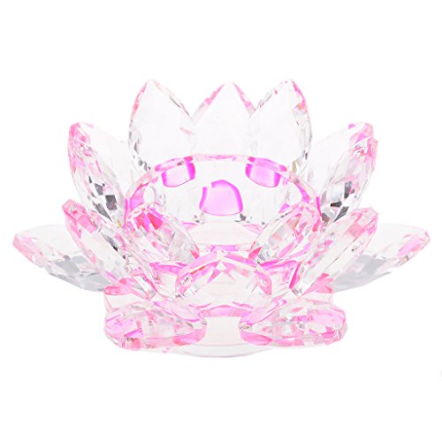 joyMerit Kristallglas Teelichthalter Lotus Design Teelicht Kerzenhalter Kerzenständer für Hochzeit Festival Party - Rosa von joyMerit