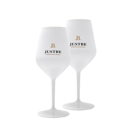 JustBe Trinkkelch aus bruchsicherem Acrylglas | Sekt-Gläser Premium Weiß | 2 Stück von just be