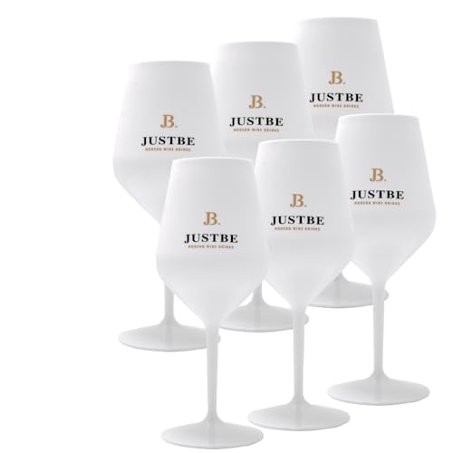 JustBe Trinkkelch aus bruchsicherem Acrylglas | Sekt-Gläser Premium Weiß (6 Stück (1er Pack)) von just be