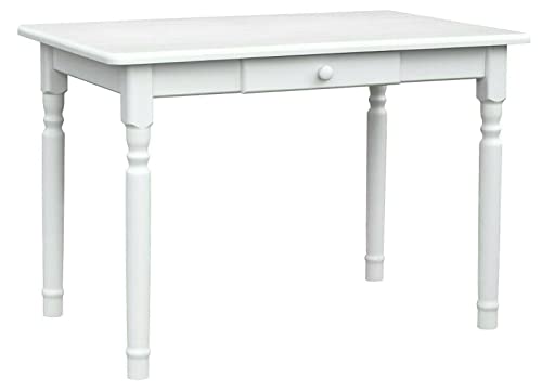 k koma Esstisch Küchentisch Kiefer Tisch massiv Weiß Hersteller NEU MIT SCHUBLADE (50 x 130) von k koma