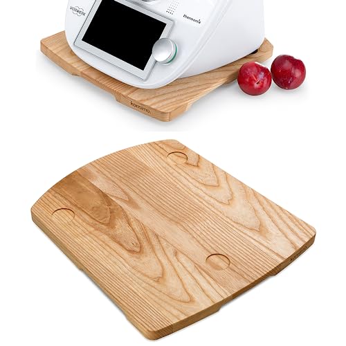 Konsimo Gleitbrett aus Massivholz - Holzbrett für Küchenmaschine - Kuchen Zubehör - Zubehör für Thermomix TM31 TM5 und TM6 - Servierbrett Holz - Holzbrett Deko - Slider Tablett Holz - Esche von k. konsimo.