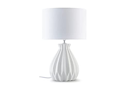 konsimo FABO Tischlampe - Schreibtischlampe für Wohnzimmer, Schlafzimmer und Flur - Tischleuchten Leselampe - Desk Lamp - Lampen Bürolampe Weiß von k. konsimo.