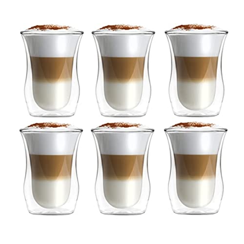 konsimo VITA Doppelwandige Kaffeegläser Cocktailgläser Wassergläser Teeglas Teegläser Tasse - 300 ml Durchsichtig 6er set von k. konsimo.