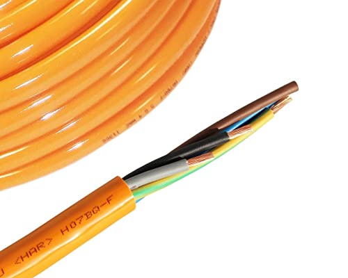 kabel-licht H07BQ-F 5x6mm² PUR Baustellenkabel Baukabel Kerbfest 5-50 Meter, Länge:50 Meter, Orange von kabel-licht