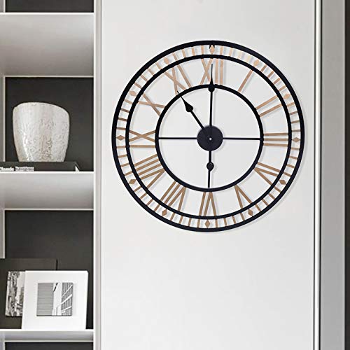 Golden Wanduhr Große Metall Vintage Quarzwerk Analog Uhr Uhrzeiger 80cm Römische Zahlen für Wohnzimmer Schlafzimmer Küchendekoration von kangten