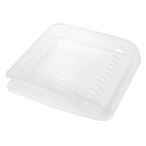 keeeper Geschirrabtropfkorb mit Tablett, BPA-freier Kunststoff, 39,5 x 39,5 x 8 cm, Pierre, Transparent von keeeper