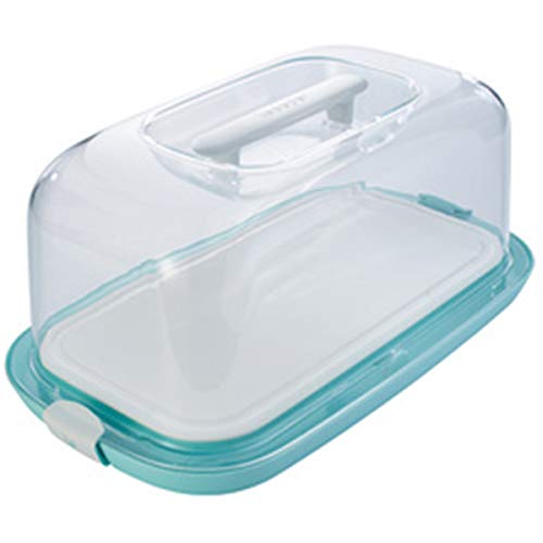keeeper Kastenkuchenbehälter mit Servierplatte, BPA-freier Kunststoff, 43 x 25 x 18 cm, Gino, Mintgrün von keeeper