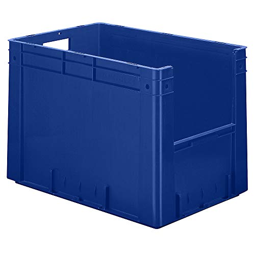Euro-Sichtlagerbox/Lagerbehälter VTK 600/420-4, blau, 600x400x420 mm (LxBxH), mit Eingrifföffnung (1 VE = 2 Stück) von keine Angabe