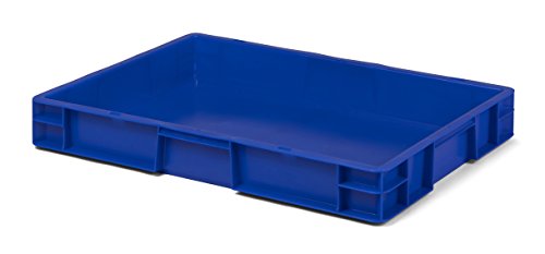 Euro-Transport-Stapelbehälter/Lagerbehälter, blau, 600x400x75 mm (LxBxH),Wände u. Boden geschlossen, aus PPN von keine Angabe
