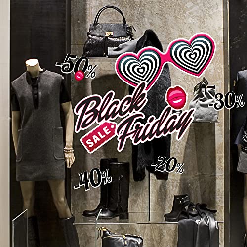 kina - UVBF0004 Fensteraufkleber - Black Friday Lollipop - Misst 60x35 cm - Schaufenster für Black Friday Aufkleber Sticker von kina