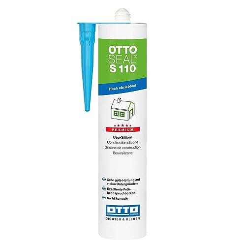 OTTOSEAL S110 Premium-Bau-Silikon 310 ml, inklusive kör4u Tülle (C57 Eiche) von kör4u