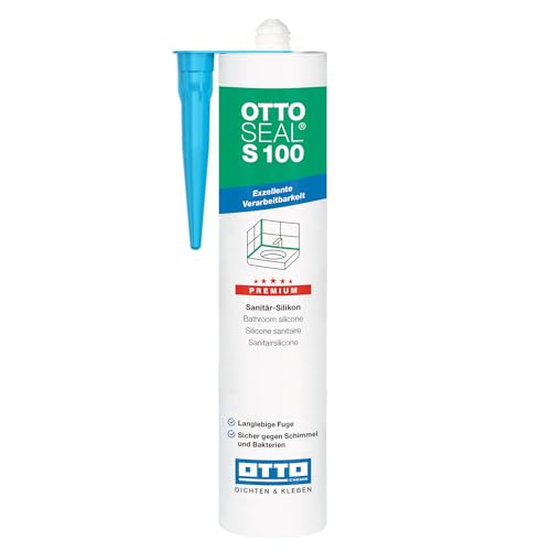 OTTOSEAL S100 Premium-Sanitär-Silikon 300ml inkl. kör4u Tülle (C2044 Sandgrau 18) von kör4u