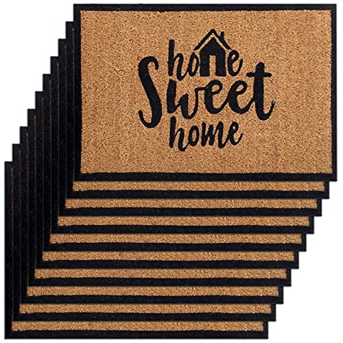 kreatives Wohnen 10er Set 60 x 40 cm Motiv Fußmatte Türvorleger Fußabtreter Schmutzfangmatte für Haustür Home Sweet Home Kokosmatte von kreatives Wohnen