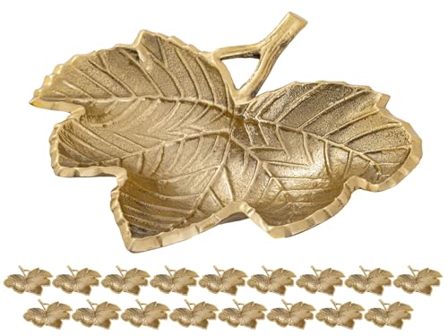 kreatives Wohnen Dekoschale Blatt Masterbox 18-teilig Schale Aluminium Leaf gold o. silber Blattschale gold von kreatives Wohnen