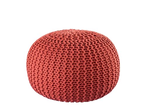 kreatives Wohnen Pouf Premium ø45cm Sitzhocker Strickpouf Innen Terrasse Pool Garten nachhaltig Terracotta - Ginger von kreatives Wohnen