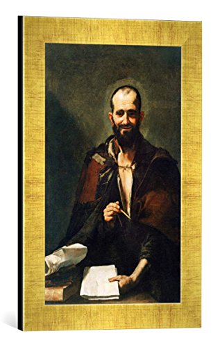 Gerahmtes Bild von Jusepe de Ribera Archimedes, Kunstdruck im hochwertigen handgefertigten Bilder-Rahmen, 30x40 cm, Gold Raya von kunst für alle