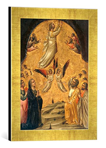 Gerahmtes Bild von Ridolfo di Arpo Guariento Christi Himmelfahrt, Kunstdruck im hochwertigen handgefertigten Bilder-Rahmen, 30x40 cm, Gold Raya von kunst für alle