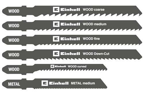 Original Einhell 10-tlg. Stichsägeblatt-Set (Stichsägen-Zubehör, T-Schaft, für Holz und Metall, inkl. Aufbewahrungsbox) von Einhell