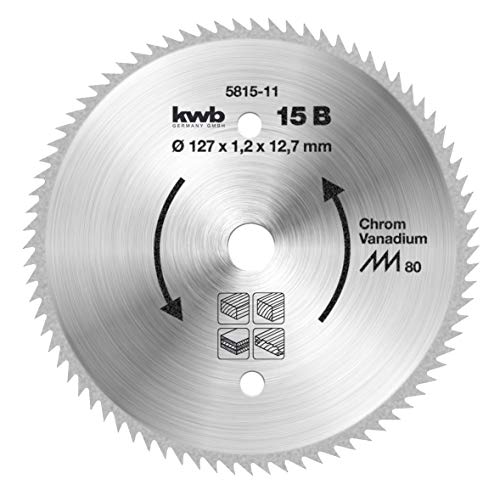 kwb Kreissägeblatt 127 x 12,75 mm, Made in Germany, sehr feine Schnitte, Sägeblatt geeignet für Holzpaneele, Profilholz und Weichholz von kwb