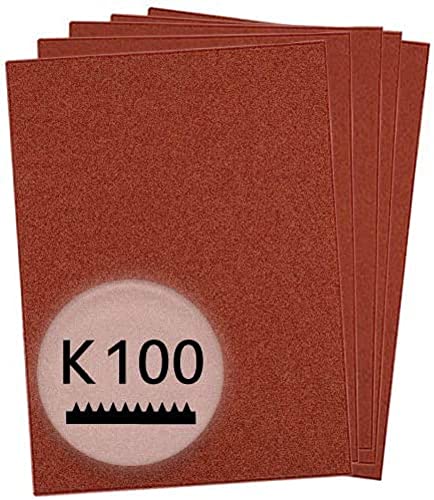 kwb Schleifpapierbogen 230x280 mm aus Korund mit Körnung 100, guter Verleimung und robustem Papierträger für den groben Schliff von Holz und Metall von kwb