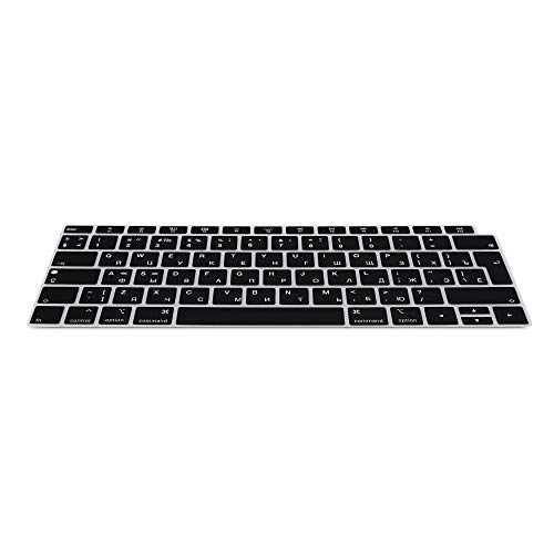 kwmobile Silikon Tastaturschutz für Apple MacBook Air 13" 2018 2019 2020 A1932 - QWERTY Russisch Keyboard Cover Abdeckung - Schwarz von kwmobile