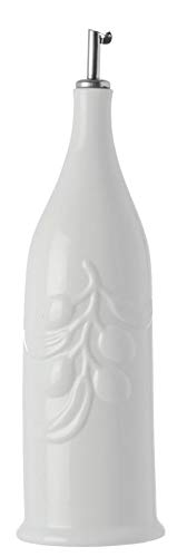 la Porcellana Ölflasche Menage mit Edelstahl Ausgießer 1 l in Geschenke-Box Ölspender Olivenöl Ölkaraffe Olivenzweig von la Porcellana