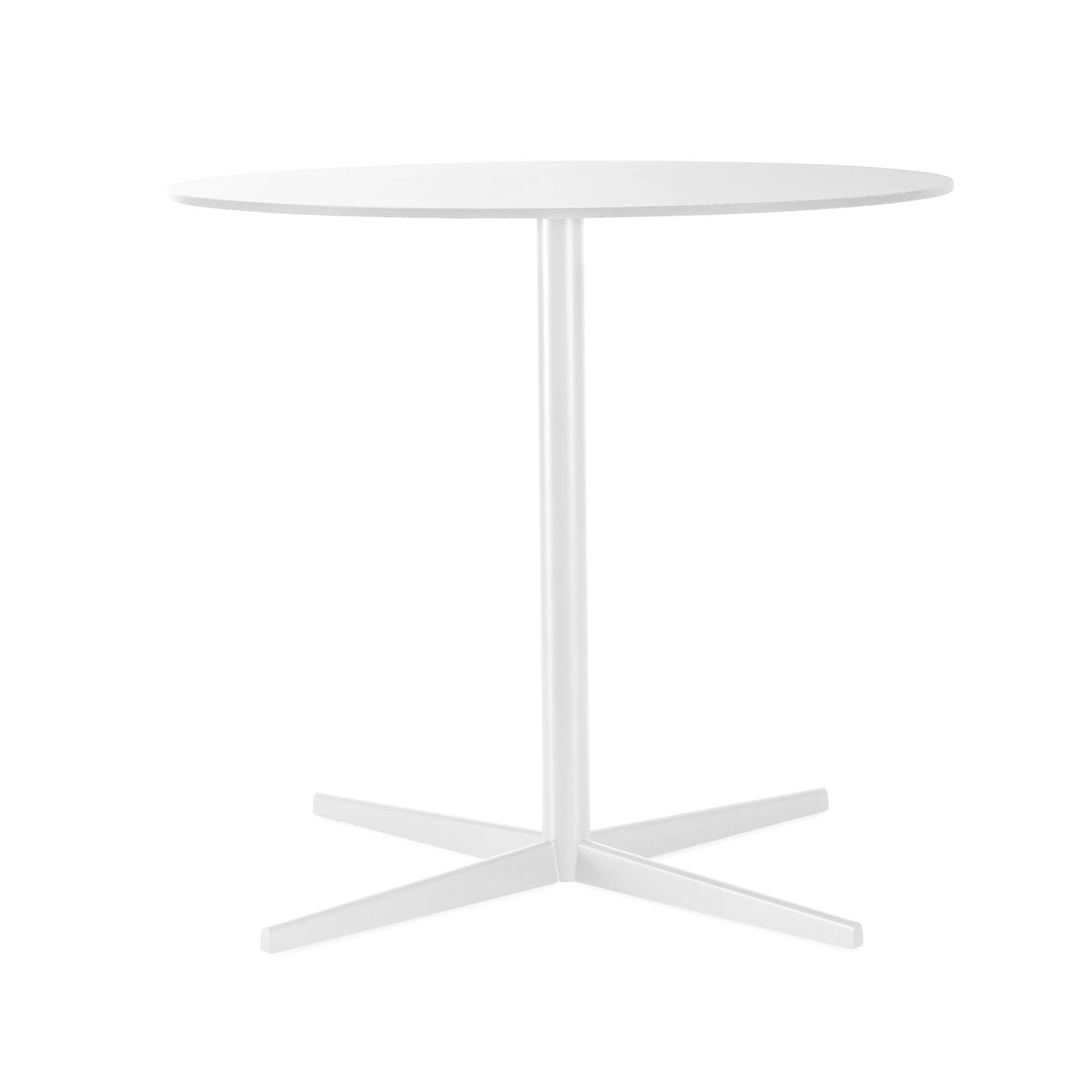 la palma - Auki P16 Bistrotisch H72cm - weiß/Tischplatte Laminat 0,9/H x Ø 72x60cm/Gestell weiß lackiert von la palma