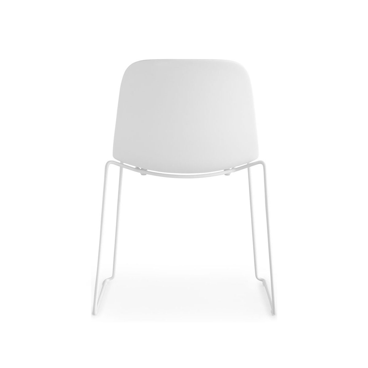 la palma - Seela S310 Stuhl Kufengestell Weiß - weiß, eiche/Sitzfläche Eiche gebleicht/BxHxT 54x79x53cm/Gestell weiß lackiert von la palma