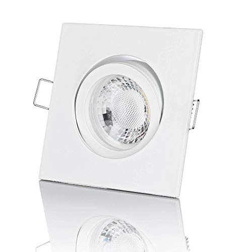 lambado® Premium LED Spot Dimmbar Weiß - Hell & Sparsam inkl. 230V 5W GU10 Strahler warmweiß - Moderne Beleuchtung durch zeitlose Einbaustrahler/Deckenstrahler von lambado