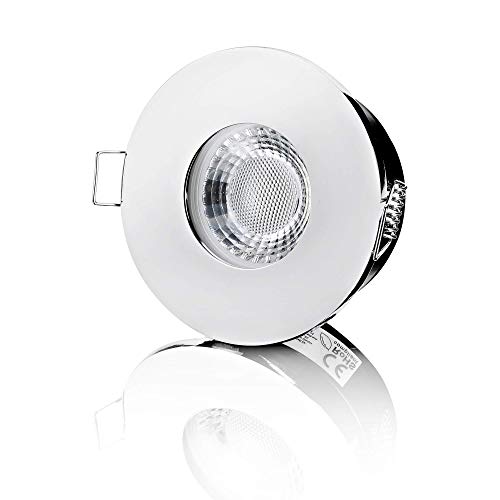 lambado® Premium LED Spots Dimmbar für Badezimmer in Chrom - Moderne Deckenstrahler/Einbaustrahler IP65 für Außen inkl. 230V 5W GU10 Strahler neutralweiß - Hell & Sparsam von lambado