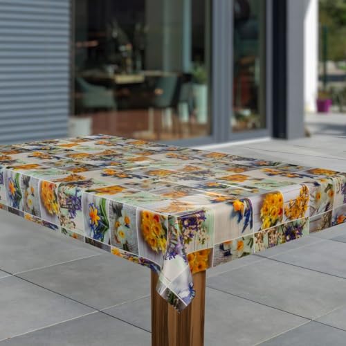 Wachstuch-Tischdecke Wachstischdecke Tischwäsche Abwaschbar Wachstuchdecke G12, Muster:Narzisse Blumen gelb, Größe:90x100 von laro
