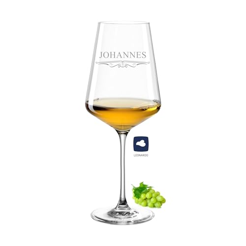 laser-diele Leonardo Puccini Weinglas mit Gravur als Geburtstagsgeschenk – Personalisiertes Weinglas - Muttertagsgeschenk - Weißwein - Name von laser-diele