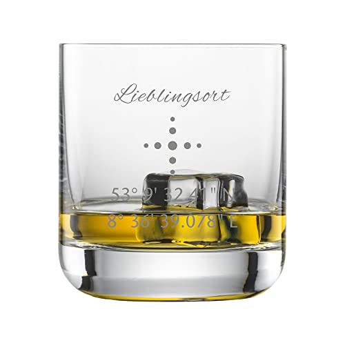 laser-diele Whiskyglas mit Name - Geschenkidee zum Geburtstag – Personalisiertes Whiskyglas mit Gravur – Geschenk für Männer und Frauen – Koordinaten von laser-diele