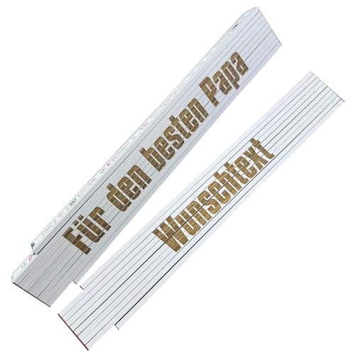 laser-diele Zollstock mit Namen Personalisiert - Hochwertige Tiefengravur - Meterstab mit Namen 2m - Vatertagsgeschenk für Papa und Opa von laser-diele