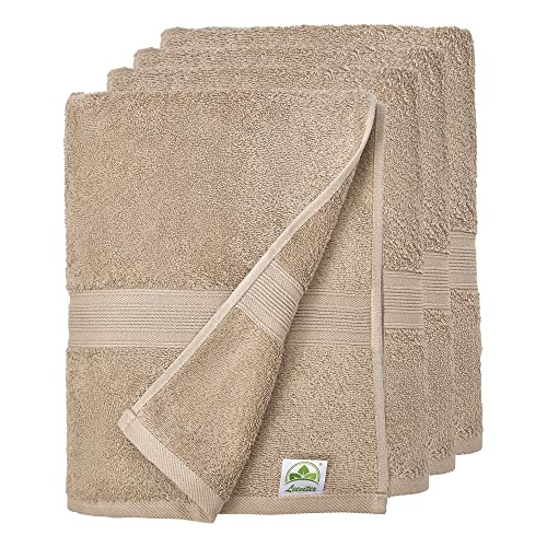 leevitex® Handtuch 4er Set aus 100% Baumwolle, weich und saugstark | 500 g/m² | 50 x 100 cm | Sand von leevitex