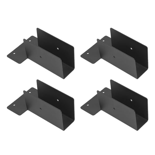 lehua Außenpergola-Sparrenhalterung, Balkenaufhänger, Deckgeländer-Halterungsverbinder für 2X4 oder 2X6 (Schwarz), 4er-Pack von lehua