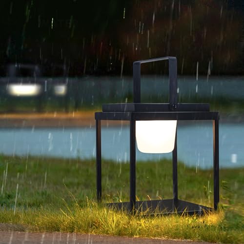 Solarlaterne für Außen, RGB Fernbedienung Dimmbar Solar Laternen für Draußen LED Metall Solar Laterne Garten mit Flacker Effekt Kerzen IP44 Wasserdicht Balkon Tischlampe Deko von light to hope