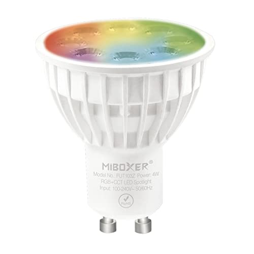 LIGHTEU®, Milight Miboxer Zigbee3.0 RGBCCT 4W GU10 LED-Strahler kompatibel mit Zigbee Gateway Amazon Echo Plus APP/Sprachsteuerung, FUT103Z von lighteu