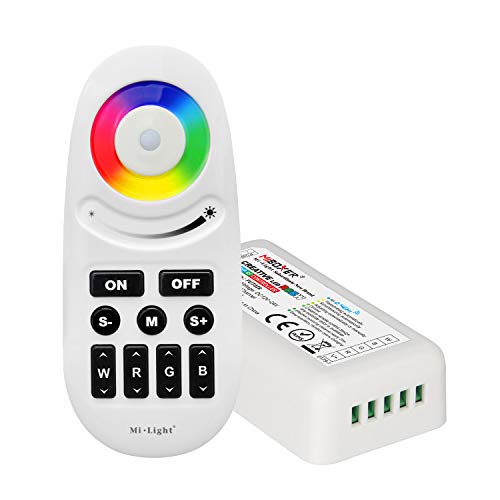 LIGHTEU®, 2,4 GHz LED Fernbedienung und RF Controller für die RGBW (RGB+Weiß) LED Streifen, Synchronsteuerung, Milight Miboxer fut028 von lighteu