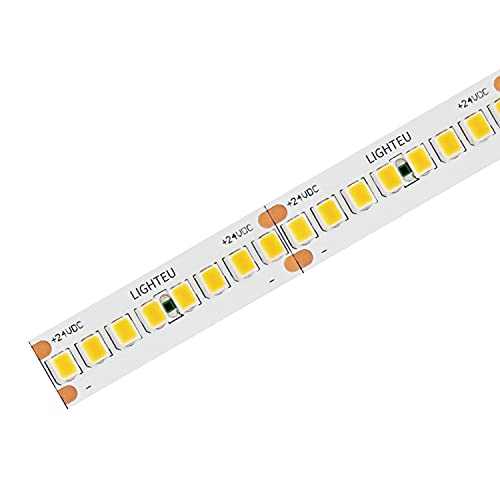 lighteu®, 24V 240 LED/m LED Streifen LED Lichtbänder Warmweiß 2700 K 18W/m, 1854 Lumen/m, CRI> 97, 2835 SMD, Breite 10 mm, hochdichte, ultrahelle, flexible Lichterketten, IP20, 5 m von lighteu