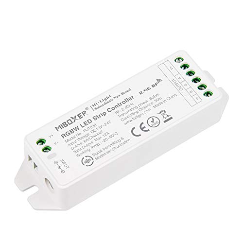 lighteu®, Milight Miboxer 2,4 GHz RGBW RGB+weißer LED Streifen Controller DC12V/24V Ausgang Max.12A, FUT038M von lighteu