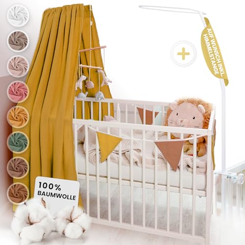 lilimaus Betthimmel Babybett - Himmel aus 100% Musselin Baumwolle - Tolles Geschenk für Baby- und Kinderzimmer - Himmelbett Vorhänge für Mädchen und Jungen von lilimaus