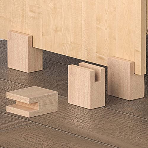 limiao123 Massivholzblock Möbelbeine,Elefantenfuß Holz Betterhöhung Tischbeine Konkave Schrankfüße für Schrank Sofaf Tisch Schreibtisch Bettf 4 Stück (10 * 2 * 10cm) von limiao123