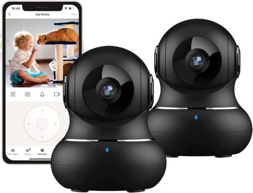 Little elf Überwachungskamera 2 Stück, Litokam 2K Babyphone mit Kamera mit Bewegungserkennung, Nachtsicht, 2-Wege-Audio, Kamera Überwachung Innen für Hunde, Haustierkamera mit App, WLAN Kamera, Alexa von litokam