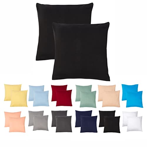 Livessa 2er Set Kissenbezug 60x60 aus%100 Baumwolle Jersey Stoff - Verdeckter Reißverschluss, Kopfkissenbezug 60x60 cm, Kissenhülle, Ultra weich und atmungsaktiv, Oeko-Tex Zertifiziert von livessa