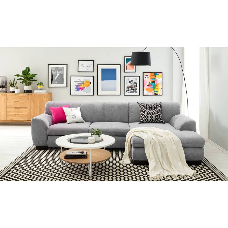 loftscape Ecksofa Lefroy II Granit Webstoff 277x78x156 cm mit Schlaffunktion von loftscape