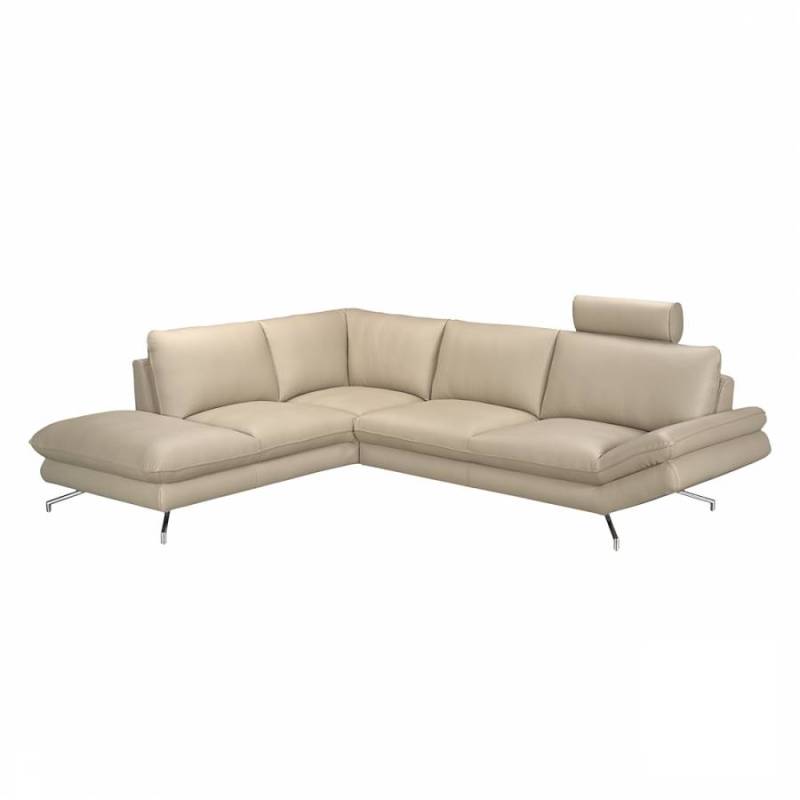 loftscape Ecksofa Sharon 2,5-Sitzer Beige Echtleder 276x83x220 cm (BxHxT) Modern von loftscape