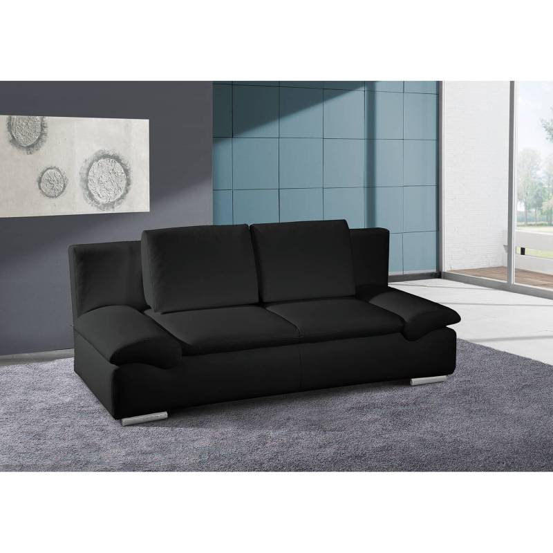 loftscape Schlafsofa Norris II 2-Sitzer Schwarz Echtleder 214x87x90 cm (BxHxT) mit Schlaffunktion/Bettkasten Modern von loftscape