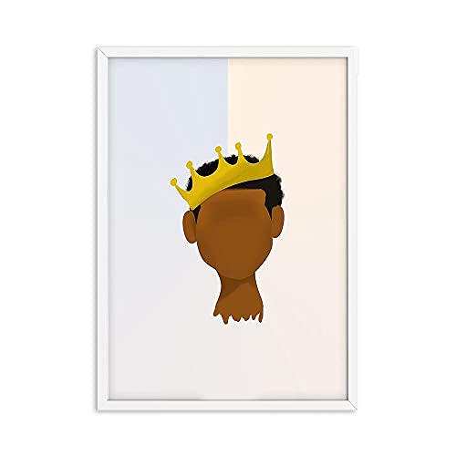 Schwarzes Mädchen Magie Junger König Königin Krone Leinwand Malerei Wandkunst Poster Druck Illustration Bild Wohnzimmer Wohnkultur (Color : A, Size : 60x90cm No Frame) von luose
