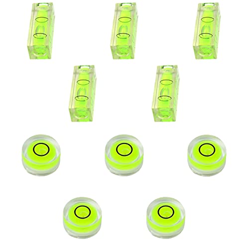 10 Stücke Wasserwaage Libelle Wasserwaage Circular Bubble Spirit Level Mini Wasserwaage Rund Mini Quadrat Wasserwaage für Camping, Stativ, Kameras, Stationäre Bilder Verwendet Werden (Light Green) von lurora2021